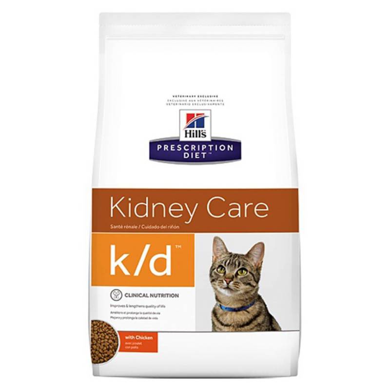 Hill's Prescription Diet k/d, Cuidado Renal, Alimento Seco para Gato, 1.8 Kg